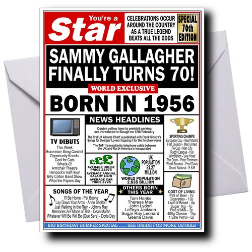 Personalised 70th birthday - 70th,