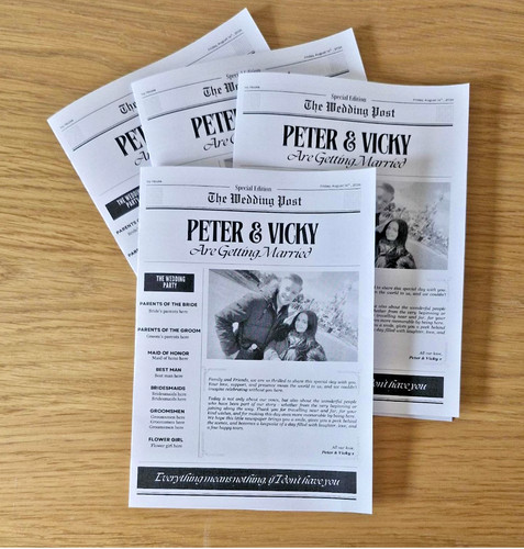 Personalised wedding newspaper - personalised,