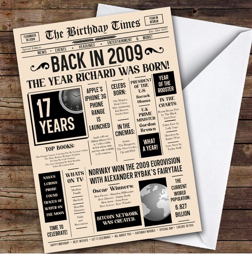 Born 2009 newspaper - born, in